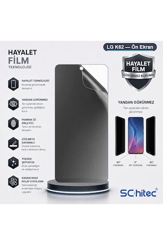 Lg K62 Uyumlu Ön Yüzey Hayalet Privacy Hidrojel Ekran Koruyucu 18644228