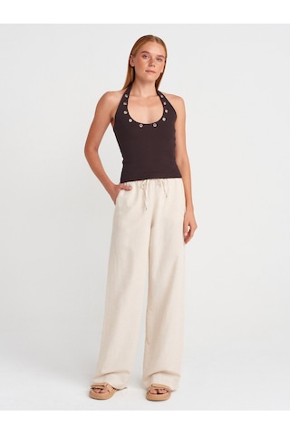 Dilvin 72159 Pijama Pantolon-ekru Ekru