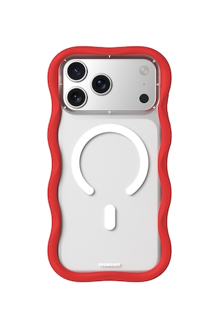 Apple Uyumlu iPhone 17 Pro Max Kılıf M-safe Şarj Özellikli Youngkit Wave Matte Serisi Kapak Kırmızı Kırmızı