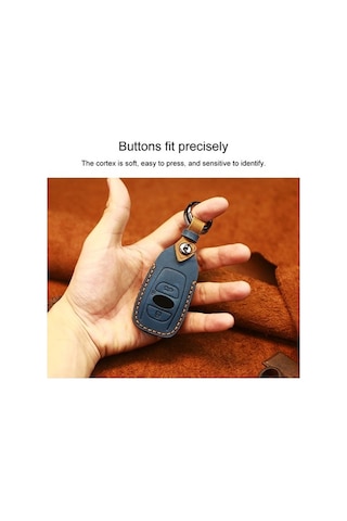 Tongxida Subaru Araba Sığır Derisi Deri Anahtar Koruyucu Kapak Kılıfı İçin Mavi