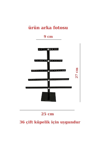 5 Katlı Çam Şeklinde Siyah Pleksi Küpe Standı 40 Çift Küpe Orta Boy Küpe Takı Düzenleme Organiza Çok Renkli