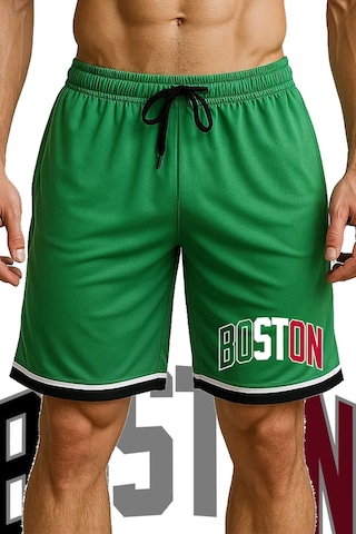 Top Glory Cepli Boston Baskılı Basketbol Şortu Spor Şort
