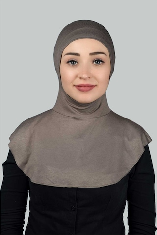 Altobeh Kadın Tesettür Pratik Boyunluklu Hijab - Sporcu Bone Koyu Vizon