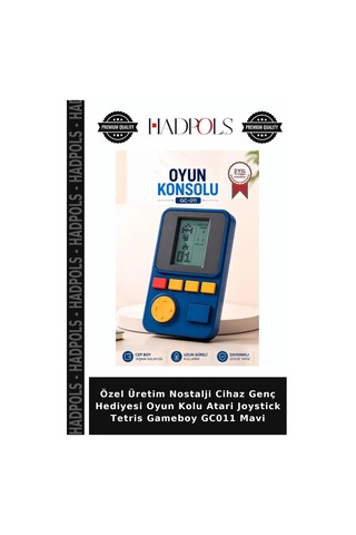 Özel Üretim Nostalji Cihaz Genç Hediyesi Oyun Kolu Atari Joystick Tetris Gameboy Gc011 Mavi