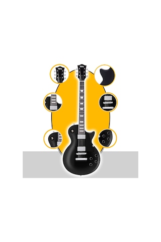 Midex GRX-200MBK Profesyonel Les Paul Kasa HH Elektro Gitar Seti Mat Siyah