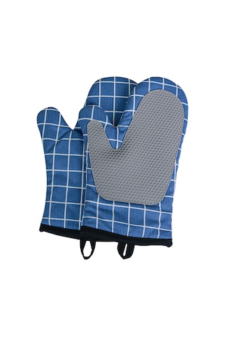 Suntek Magideal Ekleme Silikon Fırın Eldiveni Kaymaz Mutfak Mavi