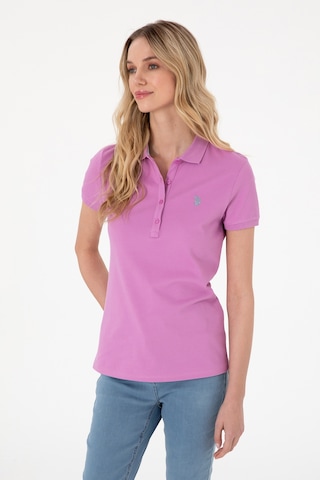 U.S. Polo Assn. Kadın Fuşya Basic Polo Yaka Tişört 50300830-VR023