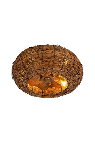 Vanti 15w 4xe27 Hasır Avizeli Kumandalı Tavan Vantilatörü Kcf300