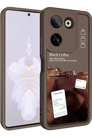 Zore Tecno Camon 20 Pro 4g Kılıf Kamera Korumalı Baskılı Arka Yüzey Klas Kapak - Siyah