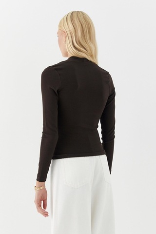 V Yaka Uzun Kollu Body Acı Kahve Acı Kahve