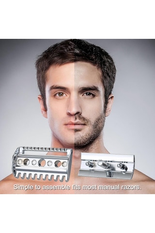 Adet Geleneksel Yedek Güvenlik Jilet Başlığı Krom Taraklı Çubuk Çift Kenarlı Güvenlik Jilet Başlığı Tıraş Açık Tarak Başlığı Erkek Berber Erkek Ev Kullanımı İçin