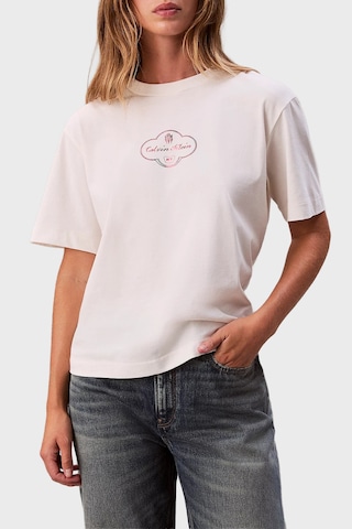 Calvin Klein Bayan T Shirt Lv047e811g Ybh Krem Krem