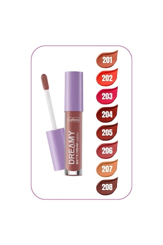 Callista Dreamy Matte Cream Lipgloss Mat Görünümlü Dudak Parlatıcısı - 208 Front Row - Kahverengi