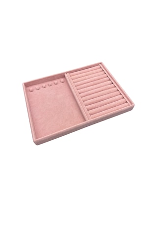 Rio Model Süet Kumaş Pembe Renk 24/34 Cm Tırnaklı-sosisli Takı Sergileme Standı
