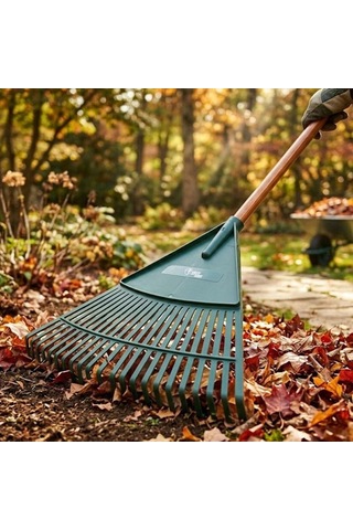 Özel Üretim Bahçe Temizlik Pratik 20 Dişli Yaprak Tırmığı - Plastik - 42 Cm Genişlik