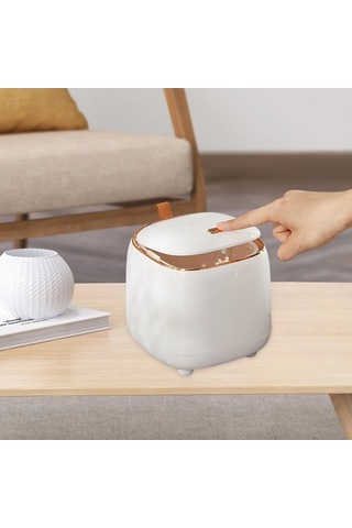 Pazly Suntek Sepeti Sehpa Ofis Küçük Kovası Için Çöp Beyaz Beyaz Banyo Qj Beyaz