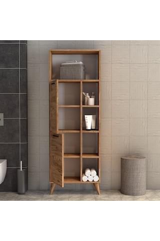 Suna İki Kapaklı 9 Raflı Banyo Dolabı Çam - Bdl0402 Çam