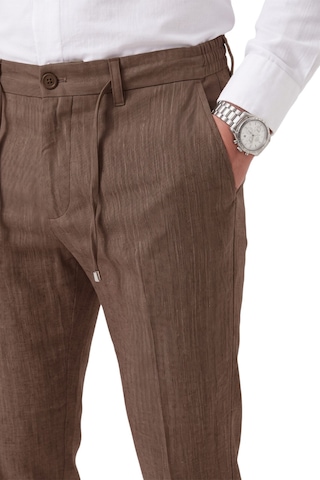 Rizzup Erkek Slim Fit Kırçıllı Kahve Kumaş Pantolon İpli Esnek Bel Likralı Spor Şık Pantolon 2700252