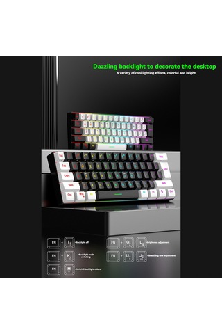 Lemestar 61 Tuşlu Rgb Aydınlatmalı Oyun Klavyesi - Ergonomik Tasarım, Usb-c Bağlantı, Kompakt Ve Taşınabilir