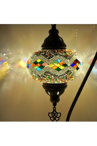Dekoratif Mozaik Lamba Çalışma Masası Abajur Gece Lambası Dekor Lamba Çok Renkli