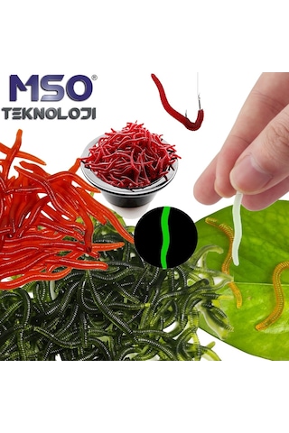 MSO Olta Balıkçılık Cezbedici Kokulu Silikon Solucan Yapay Yem