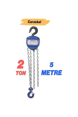 Zincirli Caraskal 2 Ton 5 Metre Profesyonel El Vinci Dayanıklı Yük Kaldırma Makinesi Aparatı