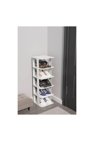 Modern 5 Katlı Portatif Ayakkabılık 76 X 24.5 X 27.5 Cm Açık Ceviz