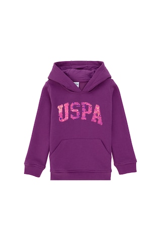 U.S. Polo Assn. Kız Çocuk Menekşe Kapüşonlu Basic Sweatshirt 50292512-VR037