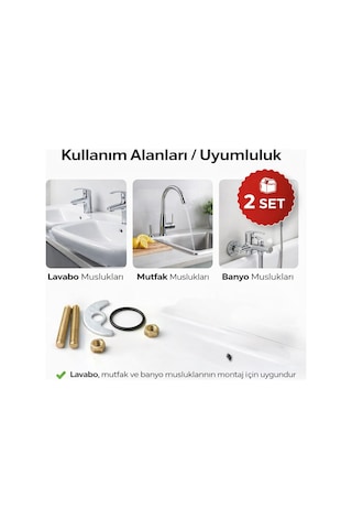 Lavabo Musluk Montaj Aparatı Seti 2 Adet Ay Takımı Musluk Batarya Sabitleme Musluk Montaj Kiti Diğer
