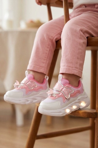 Cool Pudra Cırtlı Işıklı Desenli Anatomik Bebek Spor Ayakkabı Sneaker Aida B