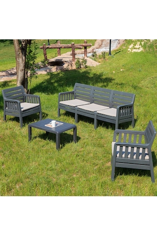 Lara Bahçe Balkon 3' Lü Koltuk-Antrasit