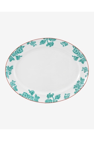 Yeşil Porselen Servis Tabağı 36 Cm