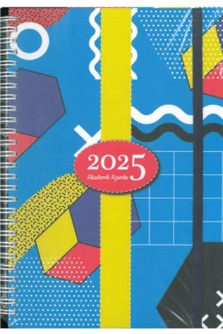 Özkan 2025 Spir. Sert Kap.haftalık Akademik Ajanda 17x24 Mavi Çok Renkli
