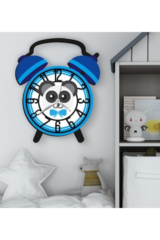Bk Gift Kişiye Özel Hayvan Figürlü Retro Çalar Saat Tasarımlı Kabartma Figürlü Ahşap Çocuk Duvar Saati-13, Ev Dekoru, Çocuk Odası Aksesuar Bitmeyencom Çok Renkli