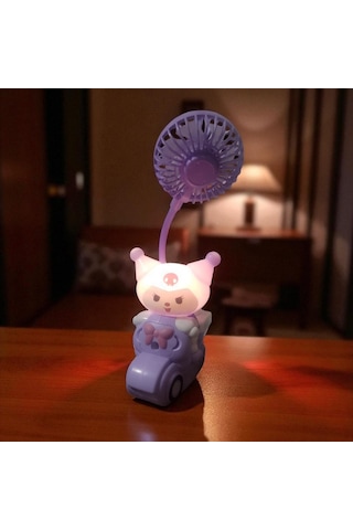 Kuromi Masa Lambası Mini Fan Kalemtraş Mini Vantilatör Usb Şarjlı