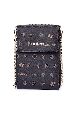 Armine Armine 266 Cüzdan Siyah Baskılı Kadın Çanta Siyah