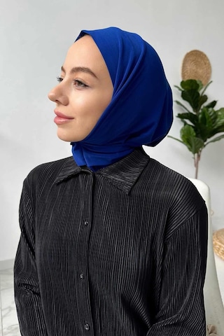 Kahijab Çıtçıtlı Bone - Saks Mavi - Standart Saks