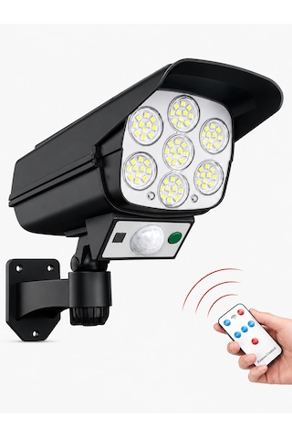Kamera Görünümlü Hareket Sensörlü Şarjlı Güneş Panelli Solar Dış Mekan Ve Bahçe Led Lambası 1 ADET