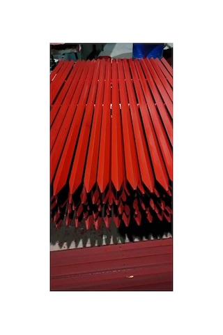 5 Adet 90 Cm 30x30 Köşebent 3 Delikli Bahçe Çit Direği Kırmızı