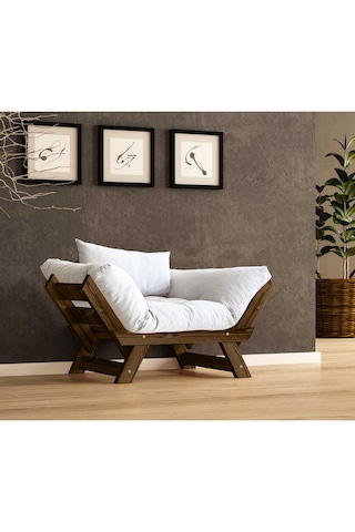 Woodesk Adalar Masif Ceviz-kırık Beyaz Renk Berjer Cpt8131-140 Kırık Beyaz