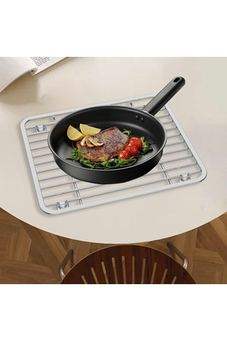 Pazly Suntek Lavabo Koruyucu Alt Izgara - Restoran & Banyo Gümüş Model Gümüş