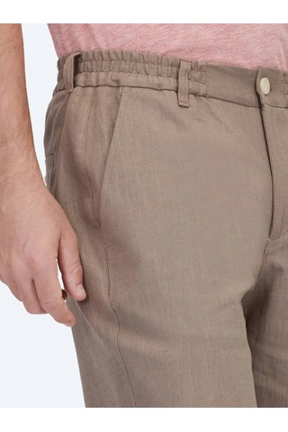 Koyu Vizon Dokuma Jogging Fit Casual Pamuk Karışımlı Bermuda Vizon