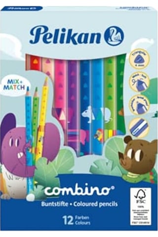 Combino Jumbo Üçgen Kuru Boya Kalemi 12li Kutu