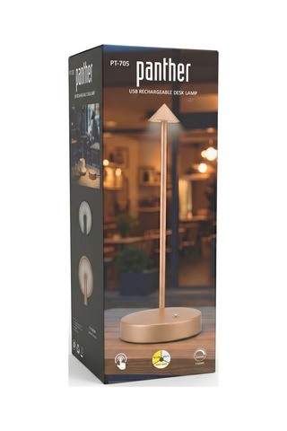 Panther Pt-705-g Usb Şarjlı Dokunmatik Dimmerli Masa Lambası Gold Çok Renkli