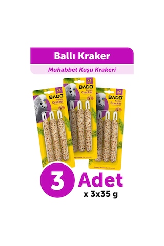 Bado Muhabbet Kuşu Krakeri Ballı 105gr 3lü