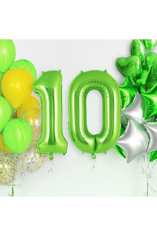 1 Sıfır Rakam Açık Yeşil Folyo Balon 32-34" Inc 82 Cm