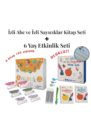 6 Yaş Etkinlik Seti 6 Kitap 203 Etkinlik - İzli Abc Ve Sayıcıklar seti