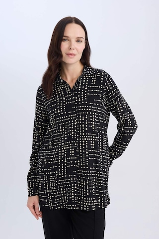 DeFacto Loose Fit Desenli Uzun Kollu Gömlek Tunik T0609AZ25SPBK81