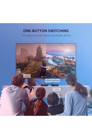 4k Hdmı Kvm Switch 2-in-1, 2xhdmı In, 1xhdmı Out, 2xusb-a 2.0, 2xusb-a 1.1, 50744