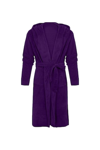 Flybuy Erkek Uzun Kapşonlu Bornoz, Sıcak Gecelik, Uzun Kollu, Rahat Desenli Mavi